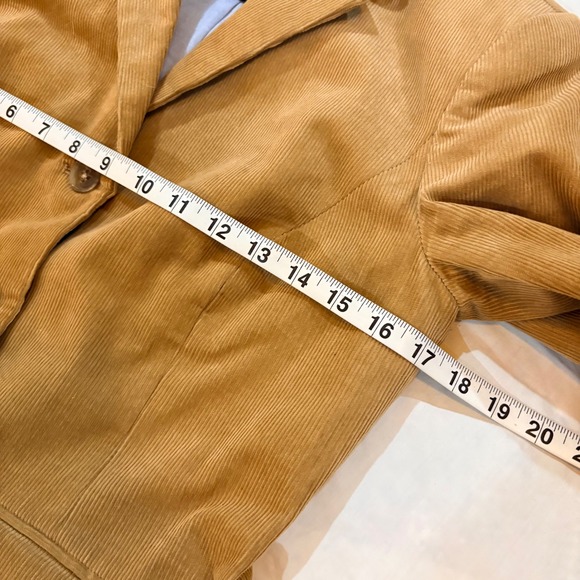 Tommy Hilfiger Womens Tan Corduroy Blazer Elbow Patches 3 Button Jacket Size 6 - Picture 9 of 11